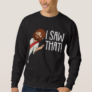 Jag såg att Jesus julfinne Memers Religiösa Lång Ärmad Tröja