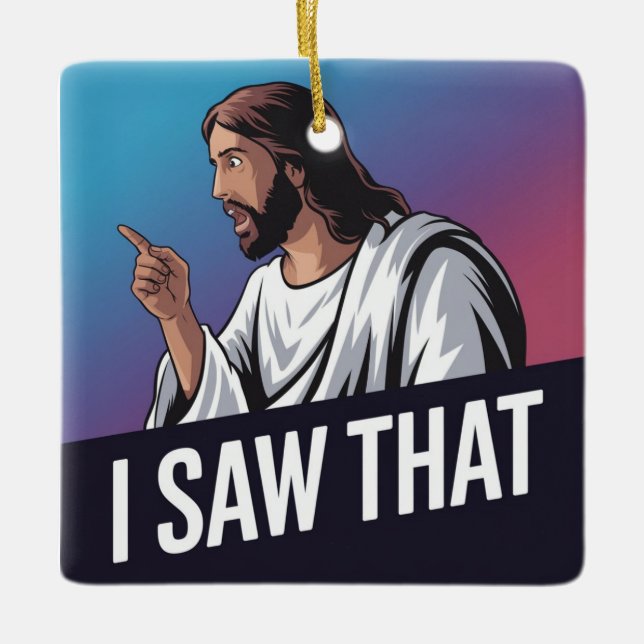 Jag såg att Jesus Julgransprydnad Keramik (Framsida)