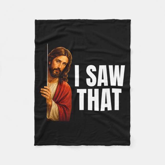 Jag Såg Att Jesus Kikar Meme Roligt Påminnelse Fleecefilt (Framsidan)