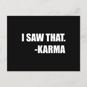 Jag såg att Karma Vykort