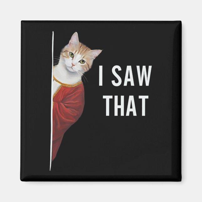 Jag såg den där konstiga Kitten Cute Cat jul Jesus Magnet (Framsidan)