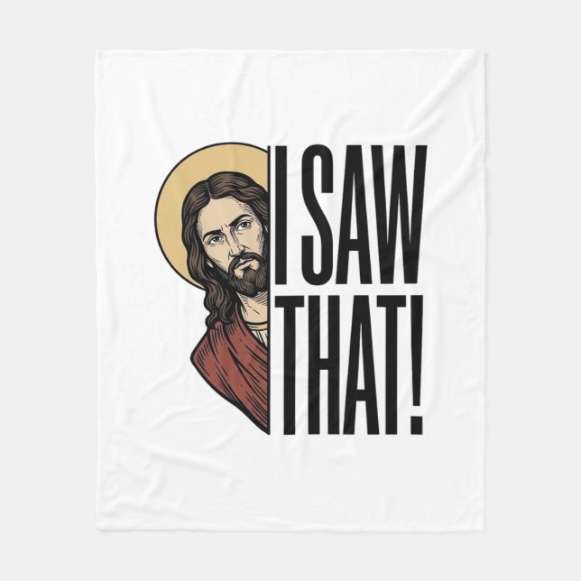 Jag såg den där roliga religiösa tittande grafiska fleecefilt (Framsidan)