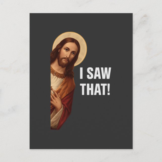 Jag Såg Den Jesus Meme Vykort (Framsida)