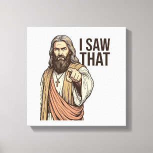 Jag Såg Den Religiösa Pekande Vintage Gravyr Tröja Canvastryck