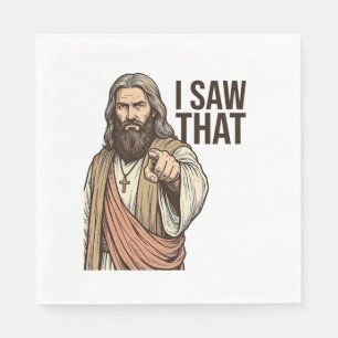 Jag Såg Den Religiösa Pekande Vintage Gravyr Tröja Pappersservett