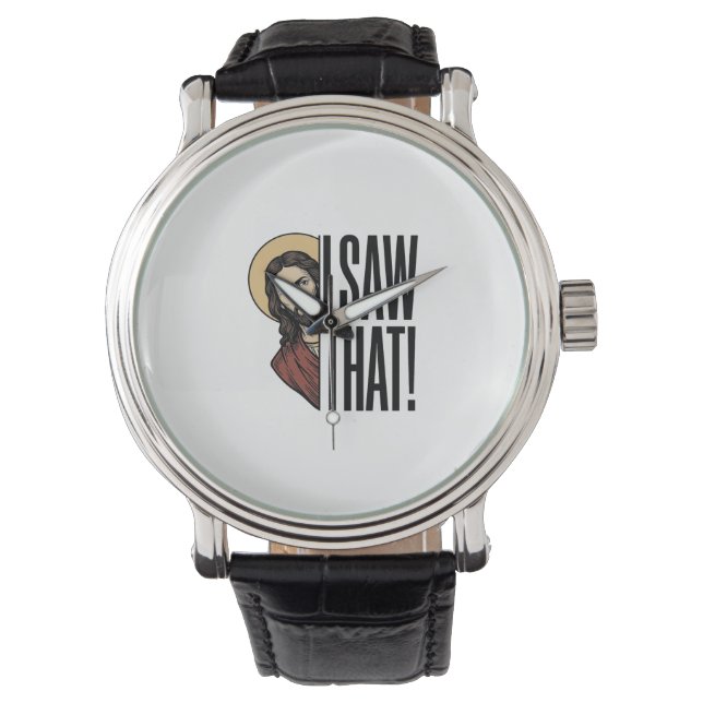 Jag Såg Den Roliga Religiösa Titten Grafisk Design Armbandsur (Framsida)