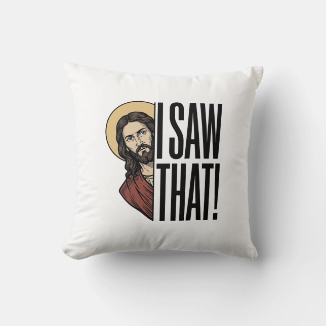 Jag Såg Den Roliga Religiösa Titten Grafisk Design Kudde (Framsida)