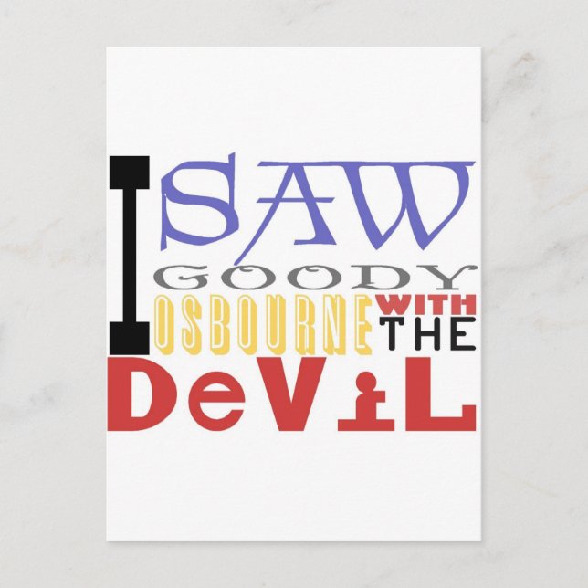 Jag såg Goody Osbourne med Djävulen Vykort (Framsida)