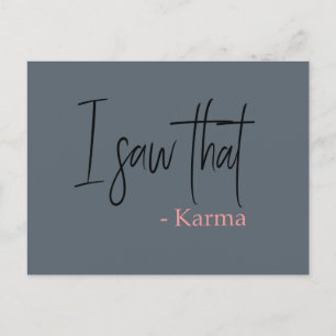 Jag såg karma-citattslogan vykort