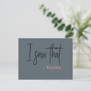 Jag såg karma-citattslogan vykort