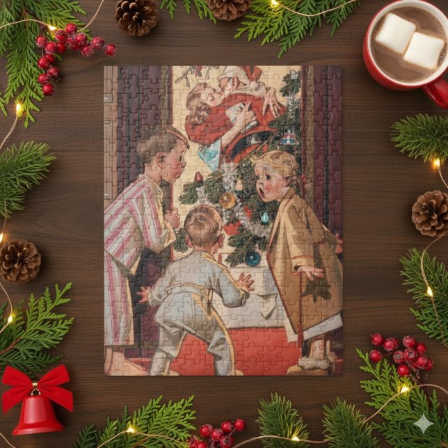 Jag såg Mamma Kissing Jultomten Antique Pussel (I Saw Mommy Kissing Santa Claus Antique Jigsaw Puzzle)