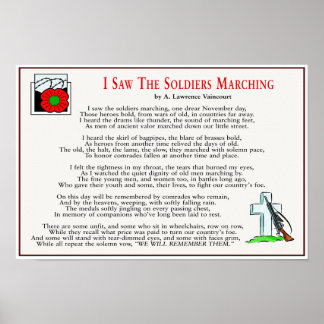 Jag såg Soldaterna som marscherade 16 tum x 11 tum Poster