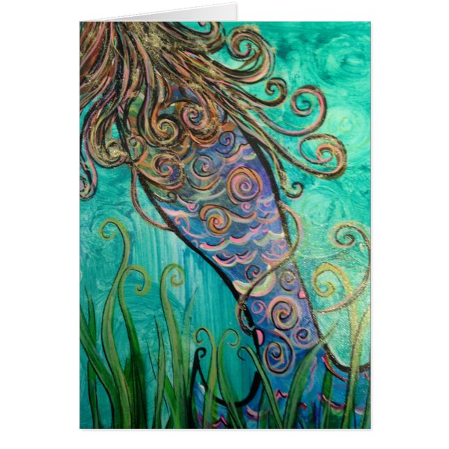 Jag sågar en sjöjungfru hälsningskort (Framsidan)