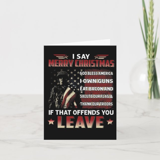 Jag säger God jul Välsigna dig Amerika att jag äge Kort (Framsida)