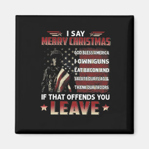 Jag säger God jul Välsigna dig Amerika att jag äge Magnet