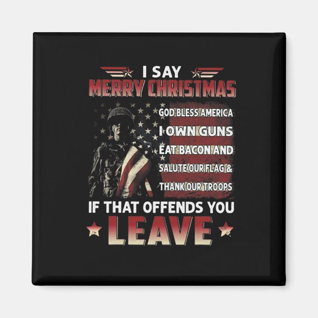 Jag säger God jul Välsigna dig Amerika att jag äge Magnet (Framsidan)