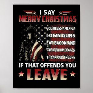 Jag säger God jul Välsigna dig Amerika att jag äge Poster