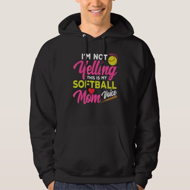 Jag säger inte att det här är min Softball Mamma V Hoodie (Framsida)