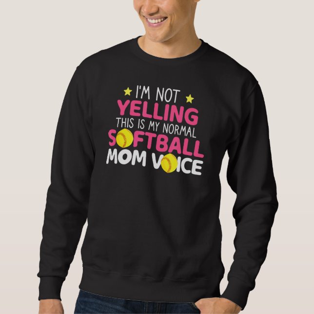 Jag säger inte att det här är min Softball Mamma V Lång Ärmad Tröja (Framsida)