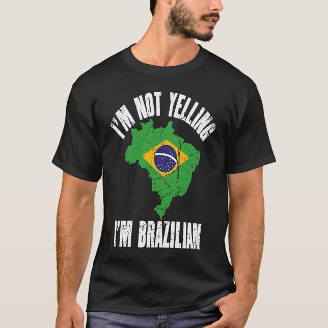 Jag säger inte att jag är brasiliansk Retro Distre T Shirt (Framsida)