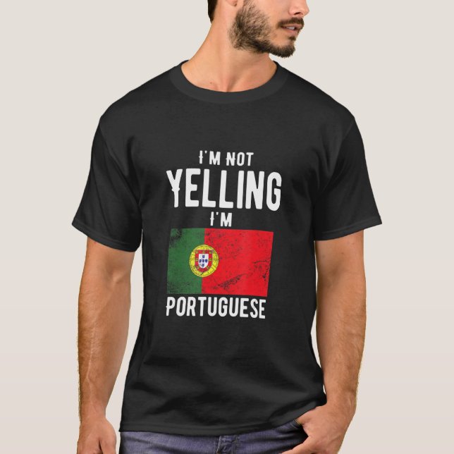 Jag säger inte att jag är portugisisk familj t shirt (Framsida)