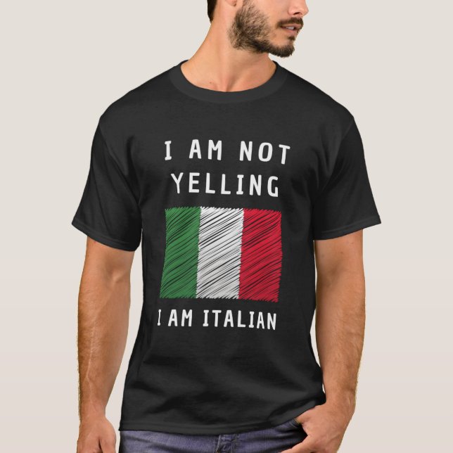 Jag säger inte att jag bara pratar italienska Flag T Shirt (Framsida)