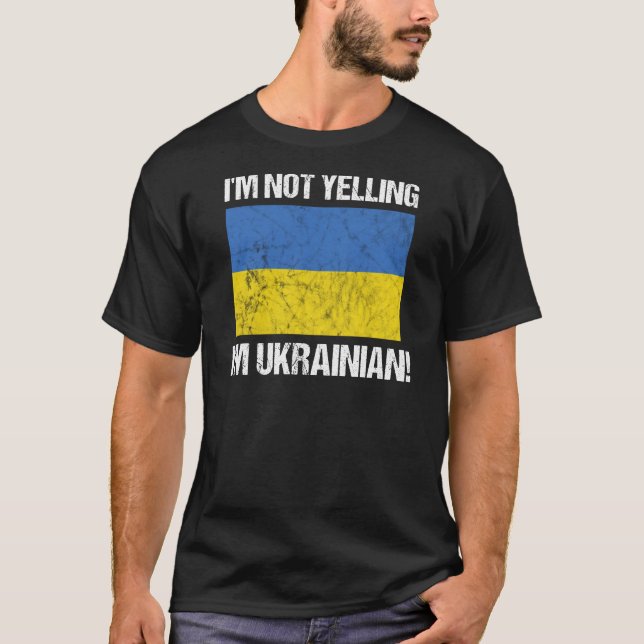 Jag säger inte till Ukrainas Land Flagga Ukraina T Shirt (Framsida)