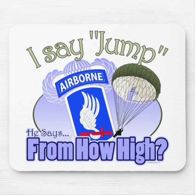 Jag säger jump [173:e flygburen] musmatta (Framsidan)