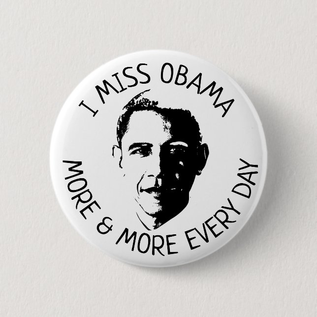 Jag saknar Barack Obama Button Knapp (Framsida)