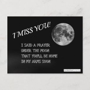 Jag saknar dig Dikt: Prayer under Måne Vykort