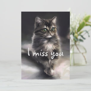 Jag saknar dig grått cat julkort