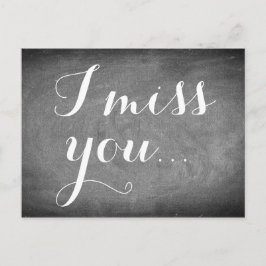 Jag saknar dig, Handwrite Typography Black White Vykort