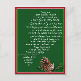 Jag saknar dig också i halva hjärtjulen helg vykort