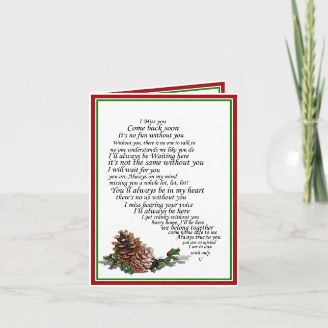 Jag saknar dig också i halva hjärtjulen kort (Framsida)