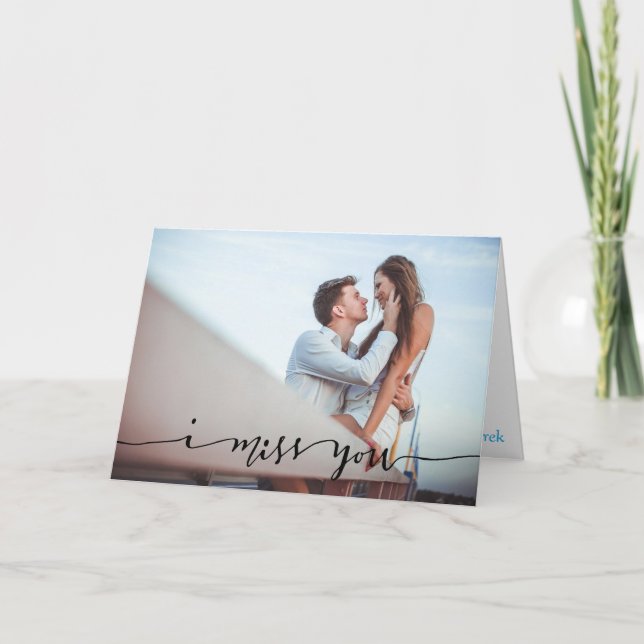 Jag saknar dig Personlig Fotokort Kort (Framsida)
