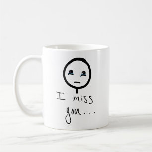 Jag saknar dig Stickman-sketch, Tårar Gråtande PM Kaffemugg