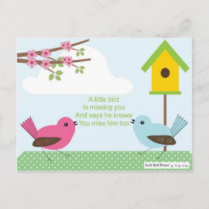 Jag saknar Dikt från en pojke: Birdhouse och 2 fåg Vykort
