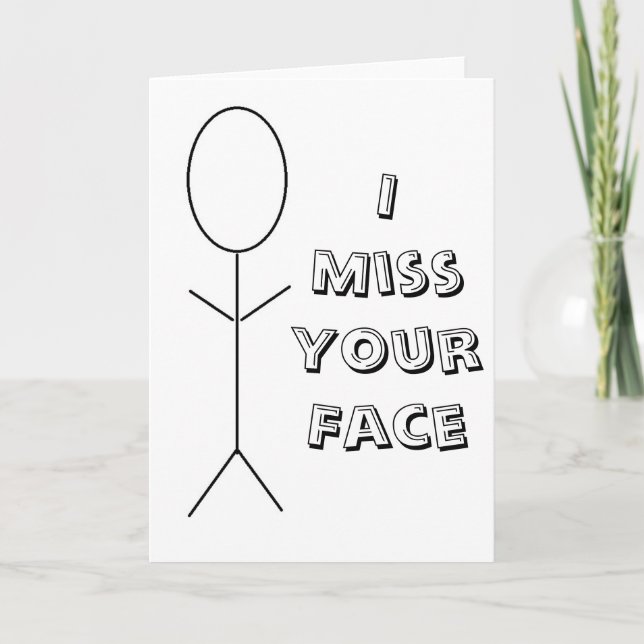 Jag saknar ditt Ansikte-kort Kort (Framsida)