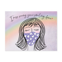 Jag saknar ditt leende Ansikte-vykort