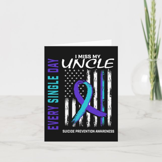 Jag saknar min farbror Suicide Awareness Preventio Kort (Framsida)