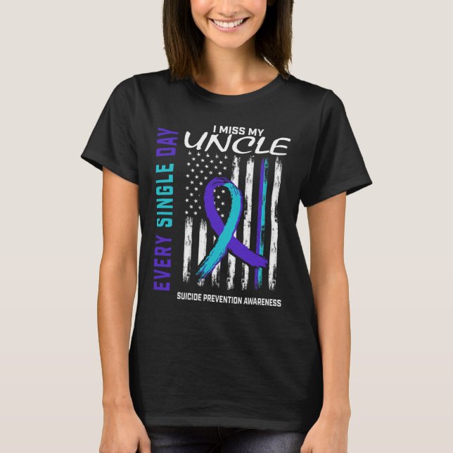 Jag saknar min farbror Suicide Awareness Preventio T Shirt (Framsida)