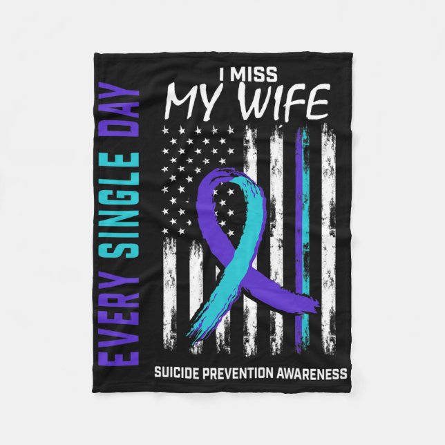 Jag saknar min fru Suicide Awareness Prevention Am Fleecefilt (Framsidan)