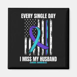 Jag saknar min Husbynd Suicide Awareness Shirt Pre Magnet