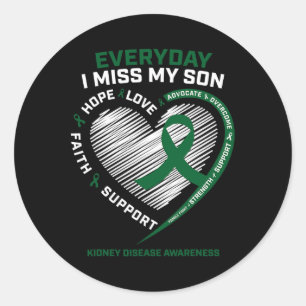 Jag saknar min son Mamma Kidney Disease Awarenes Runt Klistermärke