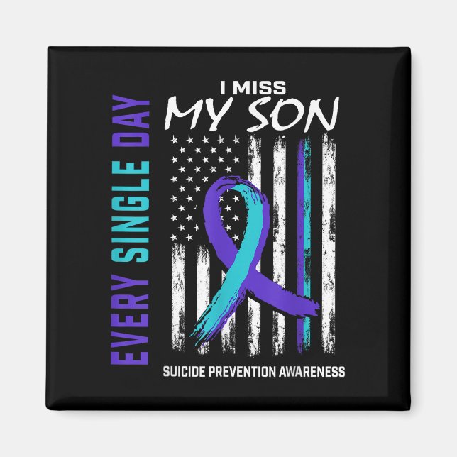 Jag saknar min son Suicide Awareness Prevention Am Magnet (Framsidan)