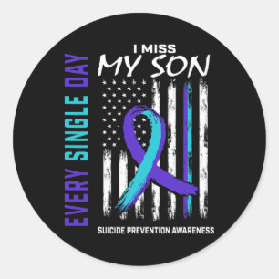 Jag saknar min son Suicide Awareness Prevention Am Runt Klistermärke