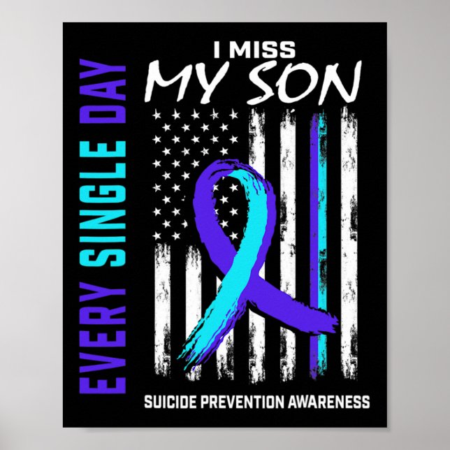 Jag saknar min son Suicide Prevention Awareness Am Poster (Framsidan)