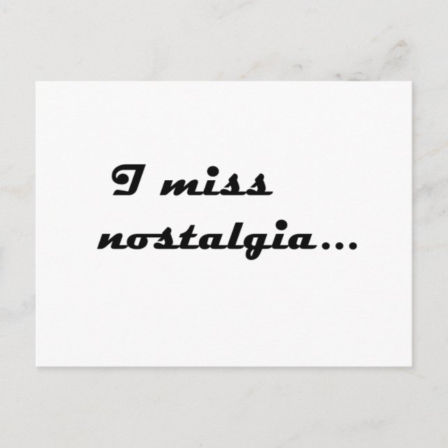 Jag saknar nostalgia vykort (Framsida)