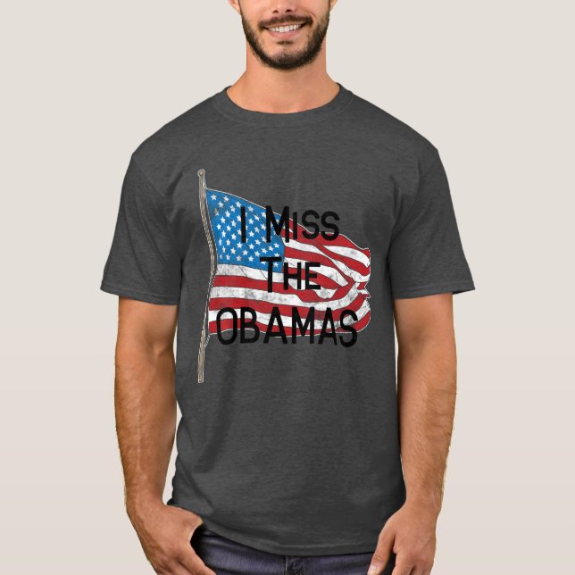 Jag saknar Obamas flagga långärmad T Shirt (Framsida)