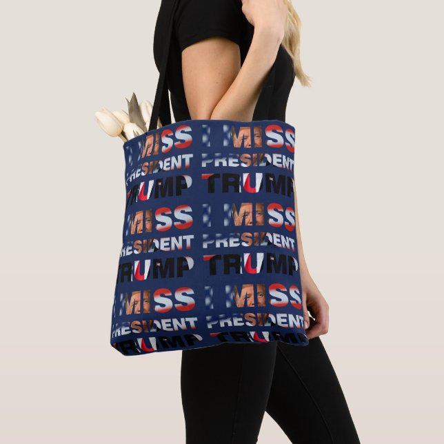 Jag saknar president Trump Tote Bag Tygkasse (Närbild)